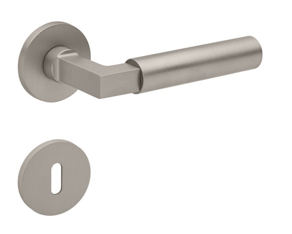 R09 Bauhaus Türgriff Messing matt vernickelt